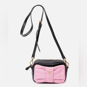 PRADA Nappa Leather Fiocco Ribbon Mini Crossbody